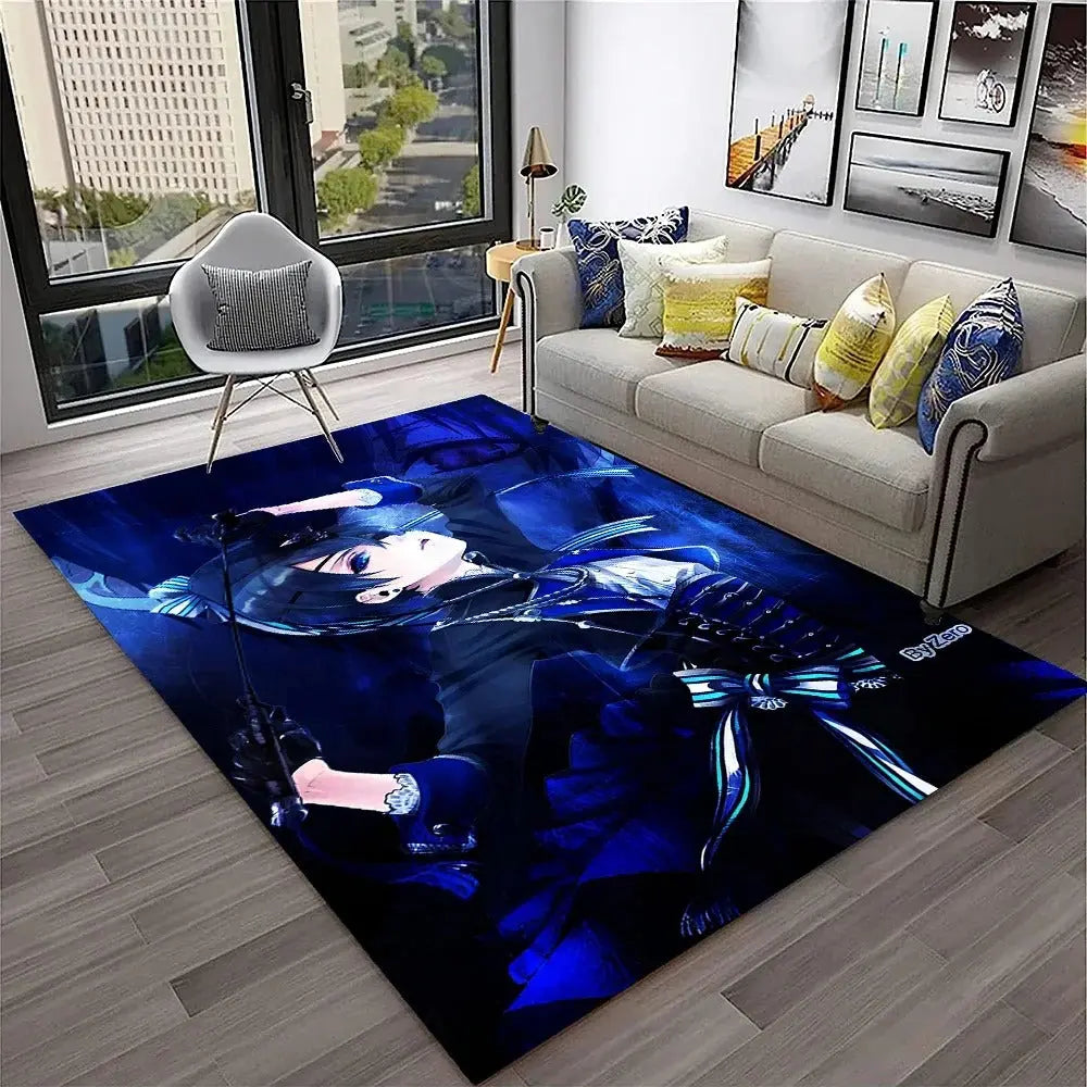 Black Butler character-themed home decor rug for modern homes