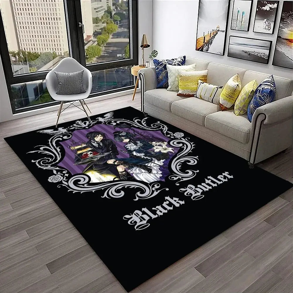 Cartoon floor mat in anime style for bedroom flooring