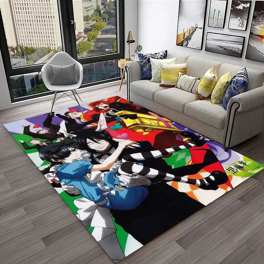Soft carpet with Black Butler cartoon print for kids room