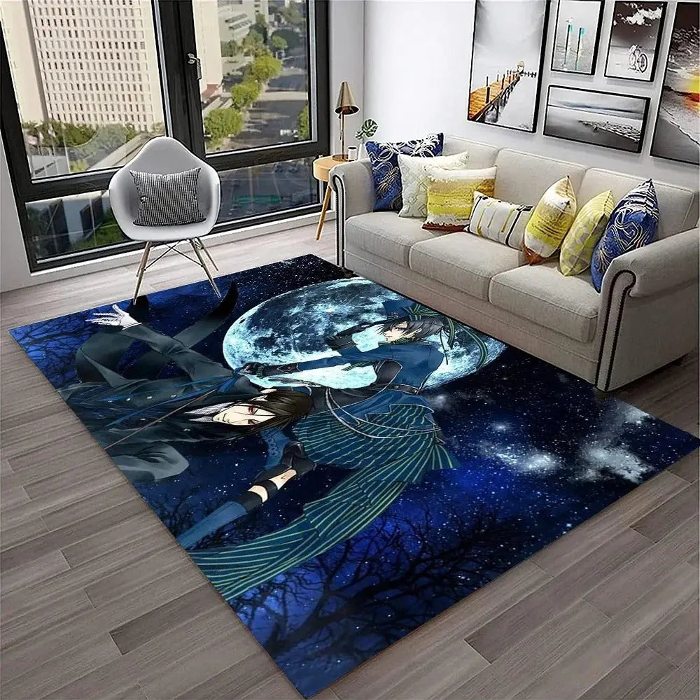 Modern cartoon rug with anime theme for stylish rooms.