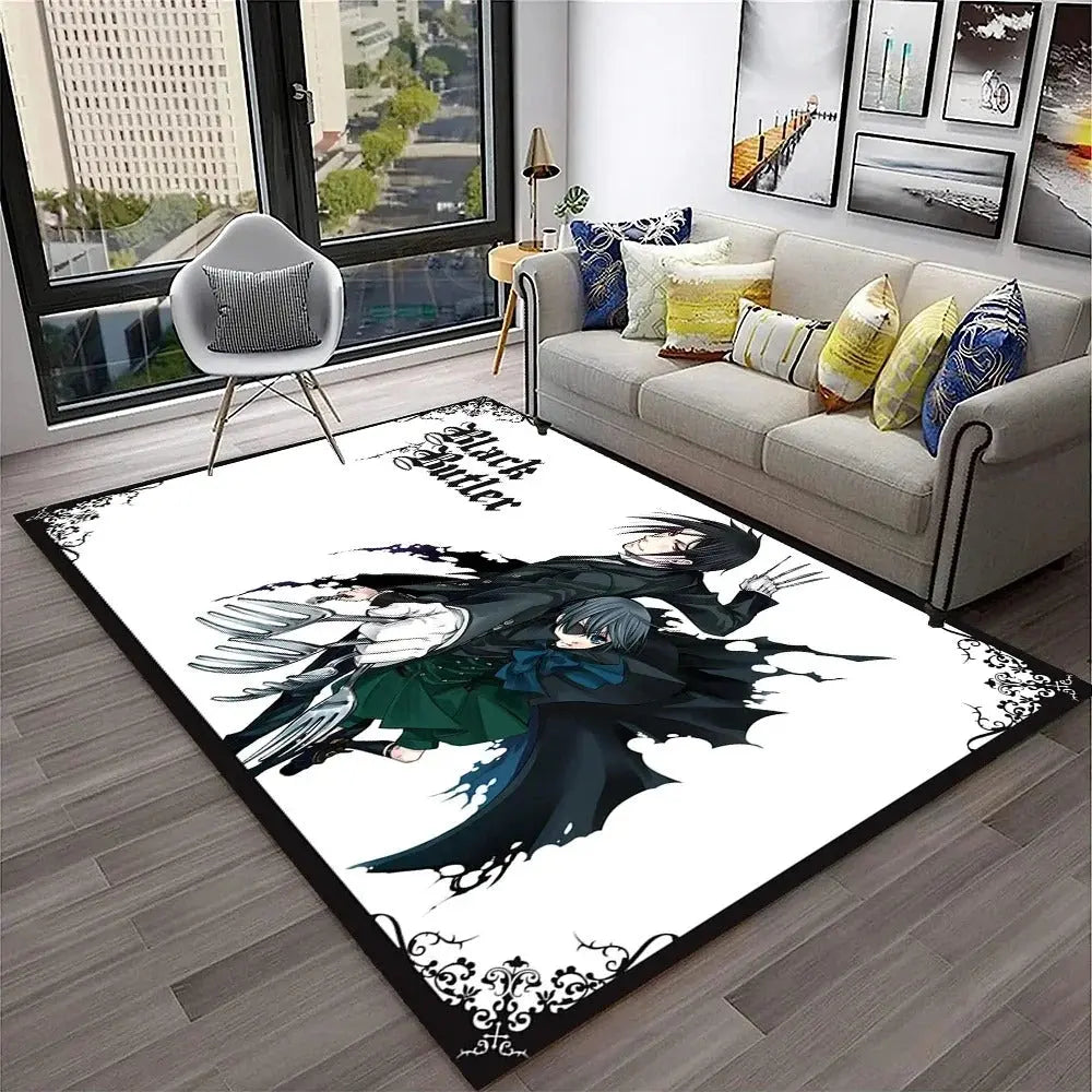 Anti-skid anime floor mat with Black Butler artwork