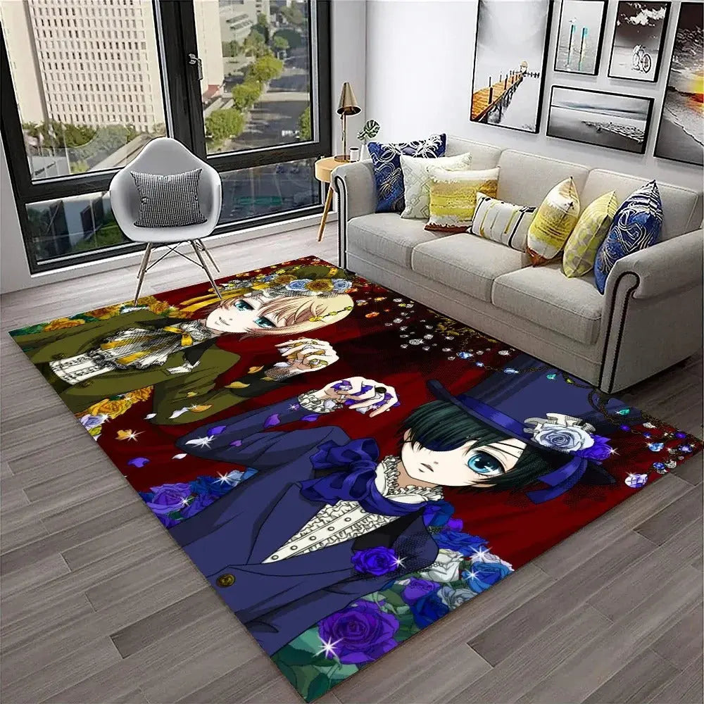 Soft anime-themed cartoon carpet for cozy bedroom