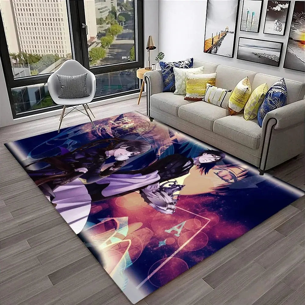 Cartoon-style Black Butler room mat for anime lovers