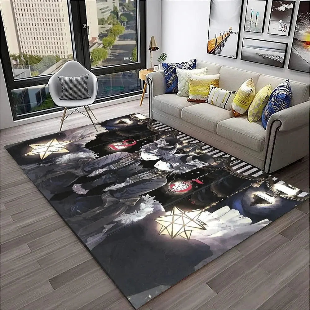 Soft anime doormat with Black Butler cartoon print
