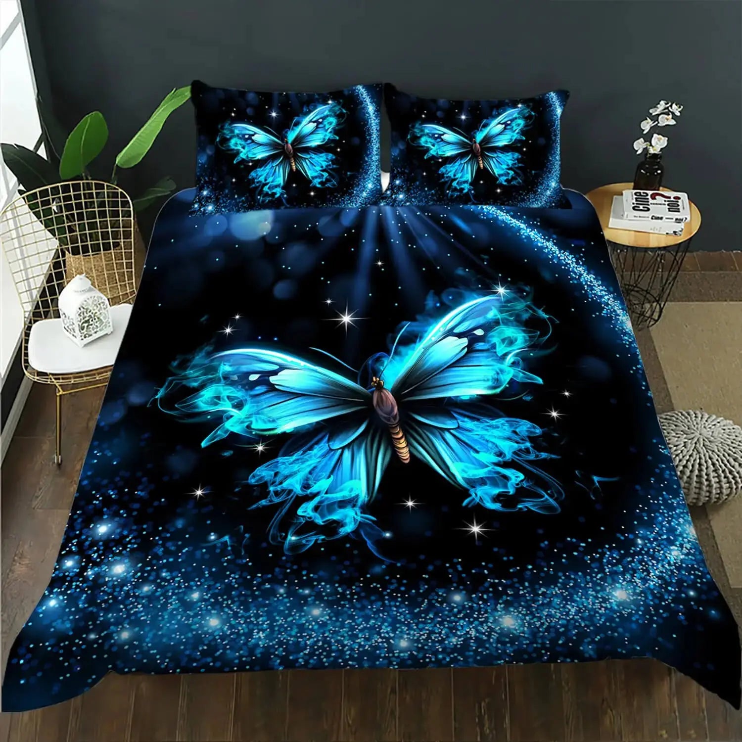 3D Blue Butterfly Doona Cover