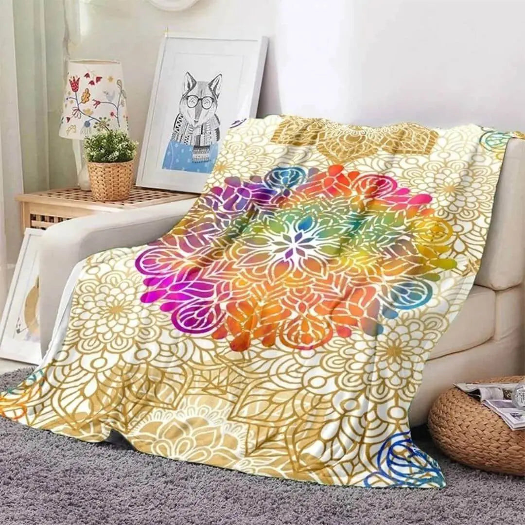 3D Bohemian Flower Throw Blanket