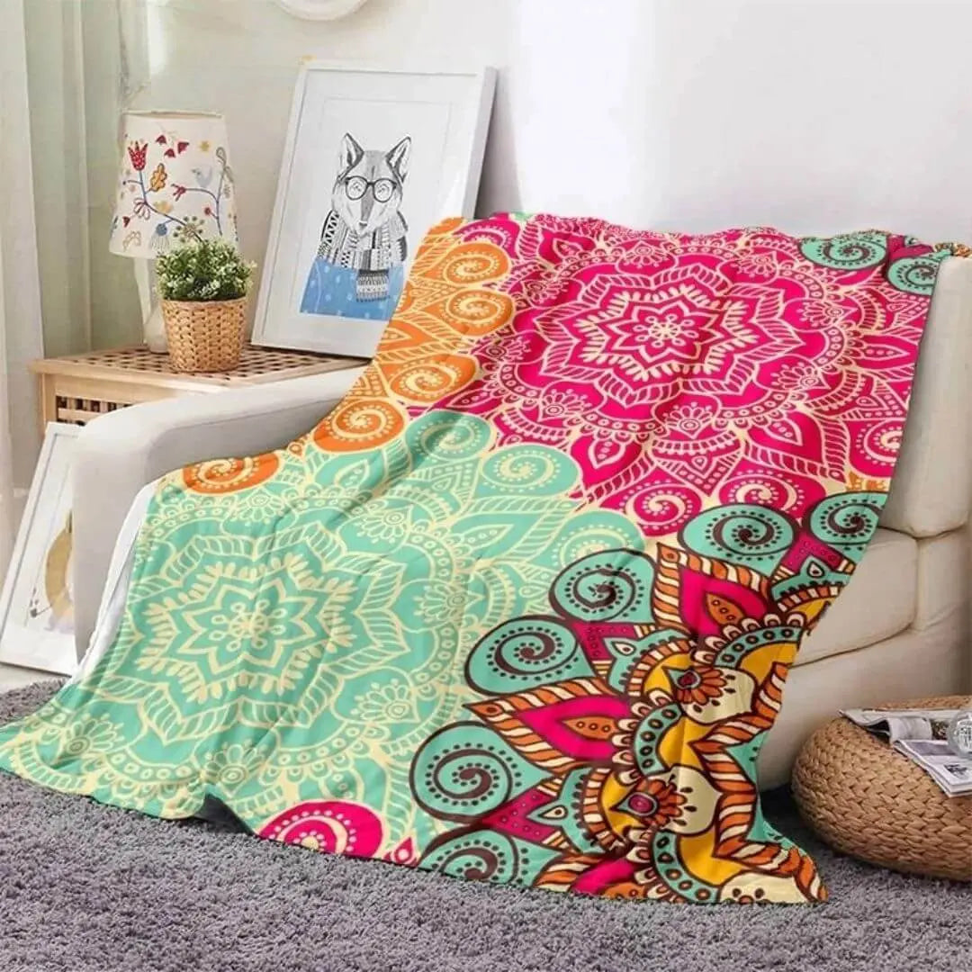 3D Bohemian Flower Throw Blanket