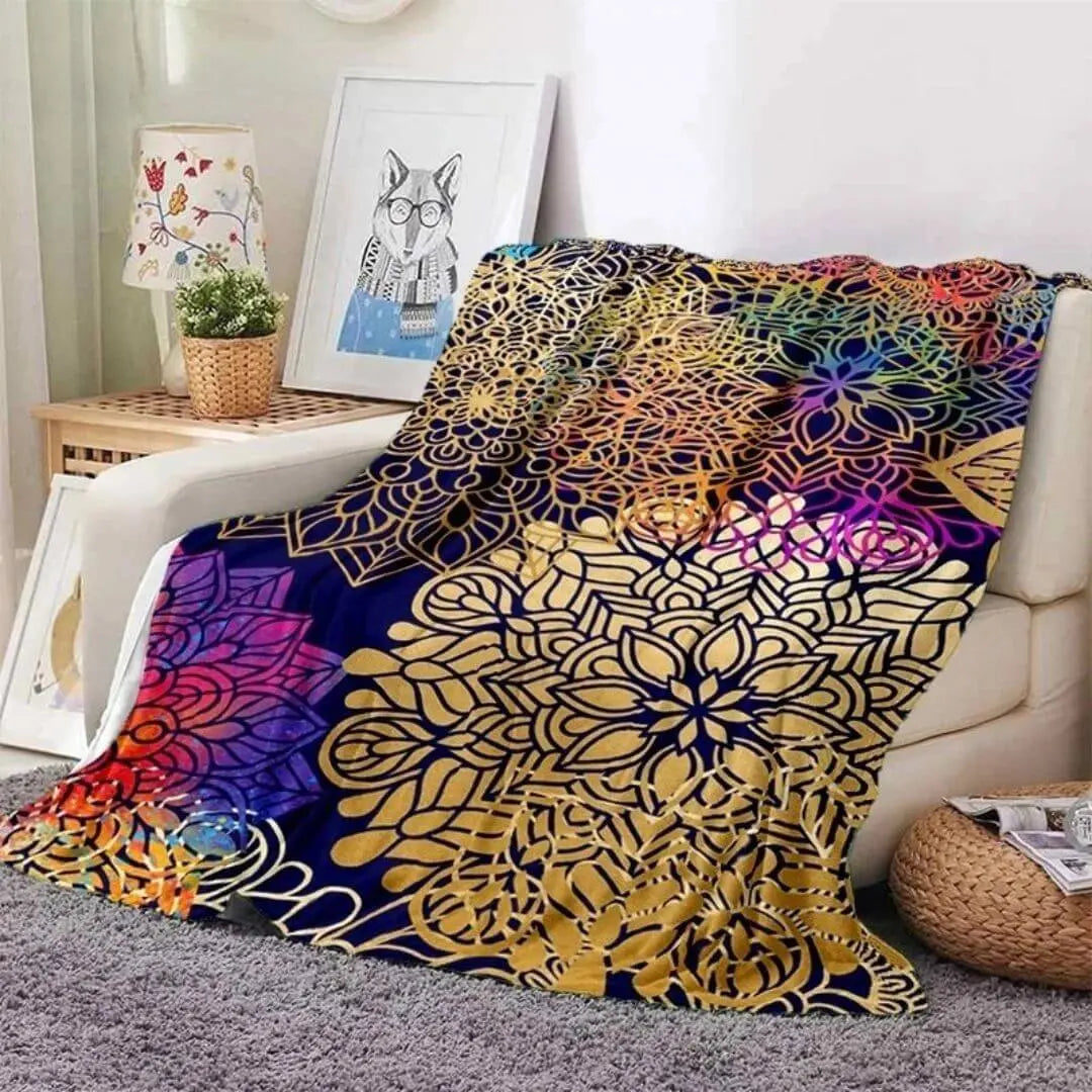 3D Bohemian Flower Throw Blanket