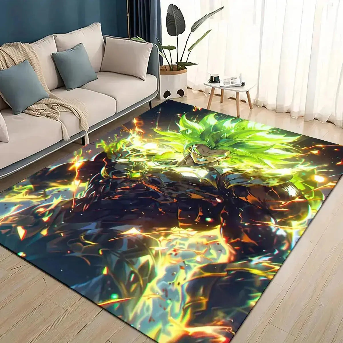 3D Dragon Ball Z anime broly rug cartoon non-slip floor mat for bedroom living room and kids play area