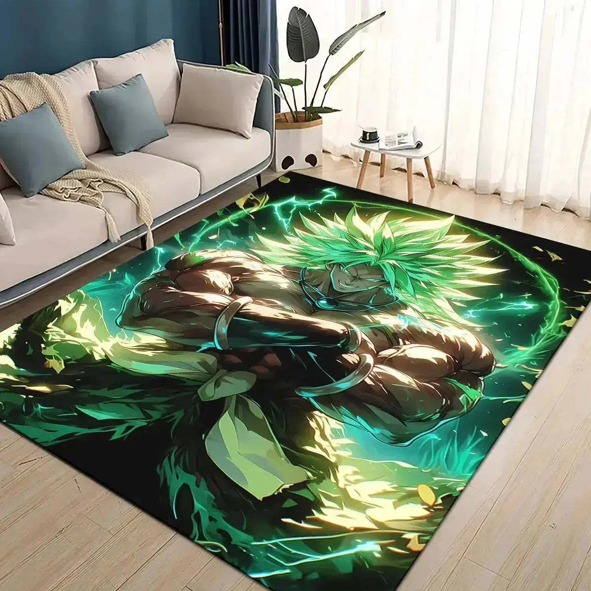 3D Dragon Ball Z anime broly rug cartoon non-slip broly floor mat for bedroom living room and kids play area