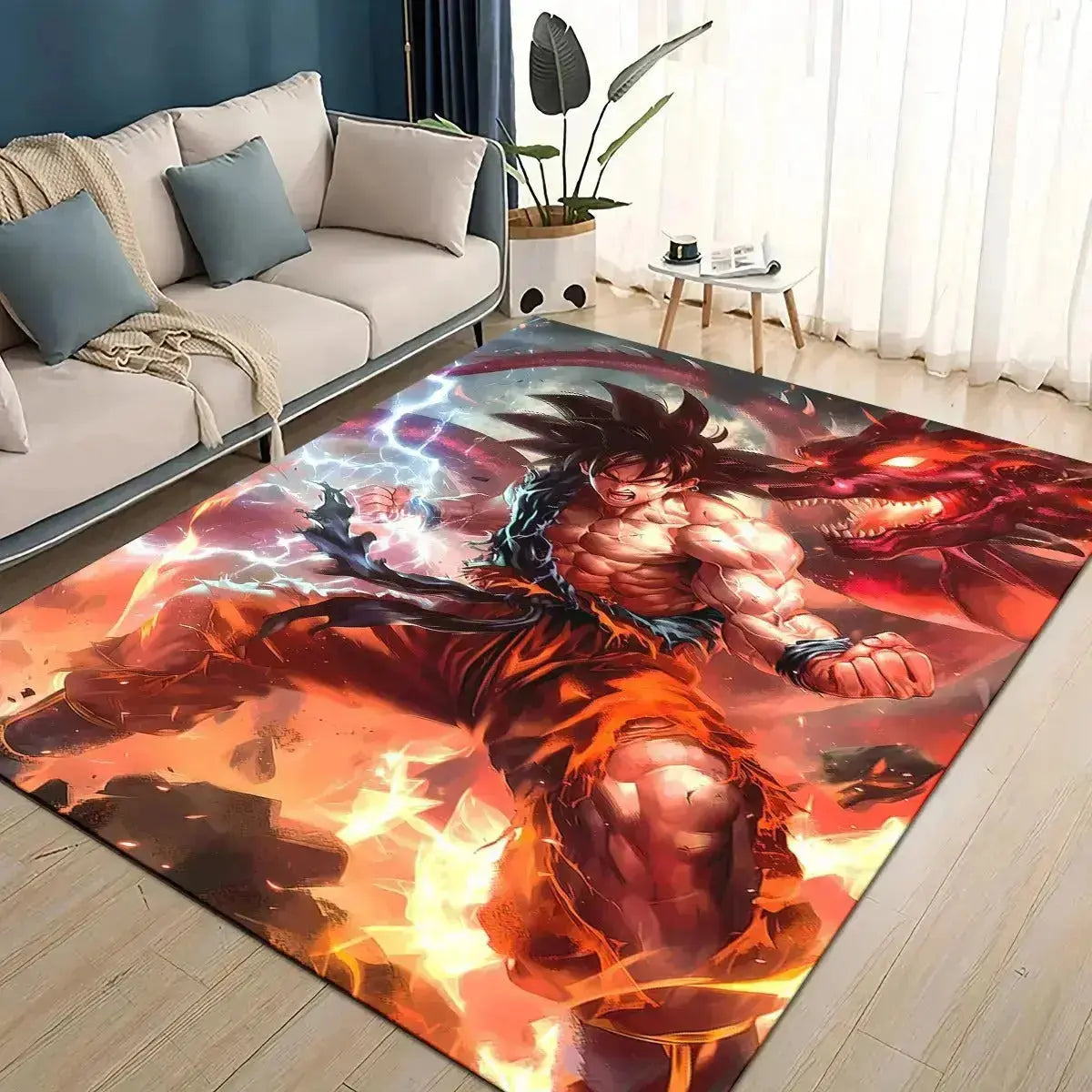 3D Dragon Ball Z anime gohan goku rug cartoon non-slip floor mat for bedroom living room and kids play area