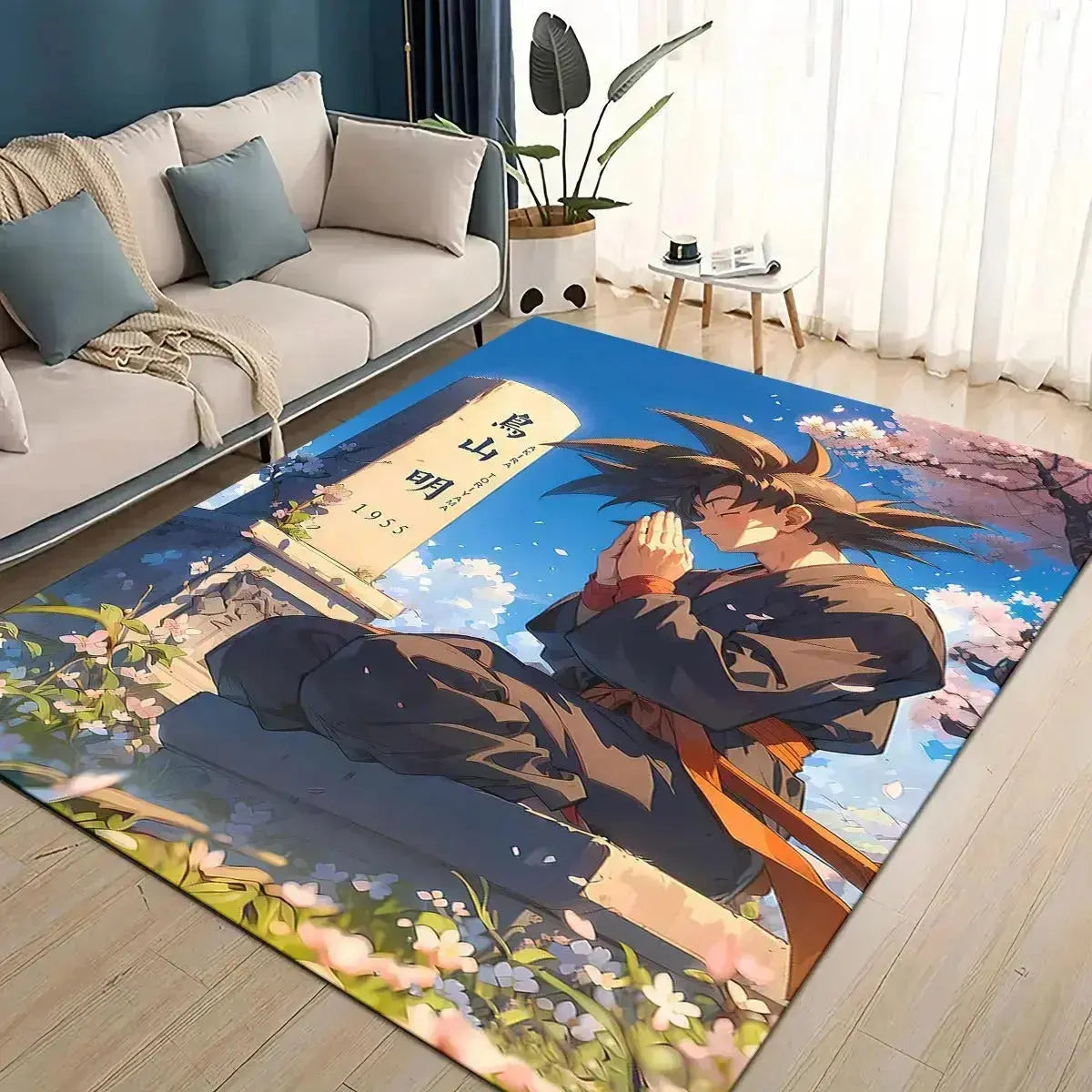 3D Dragon Ball Z goku anime rug cartoon non-slip goku floor mat for bedroom living room and kids play area