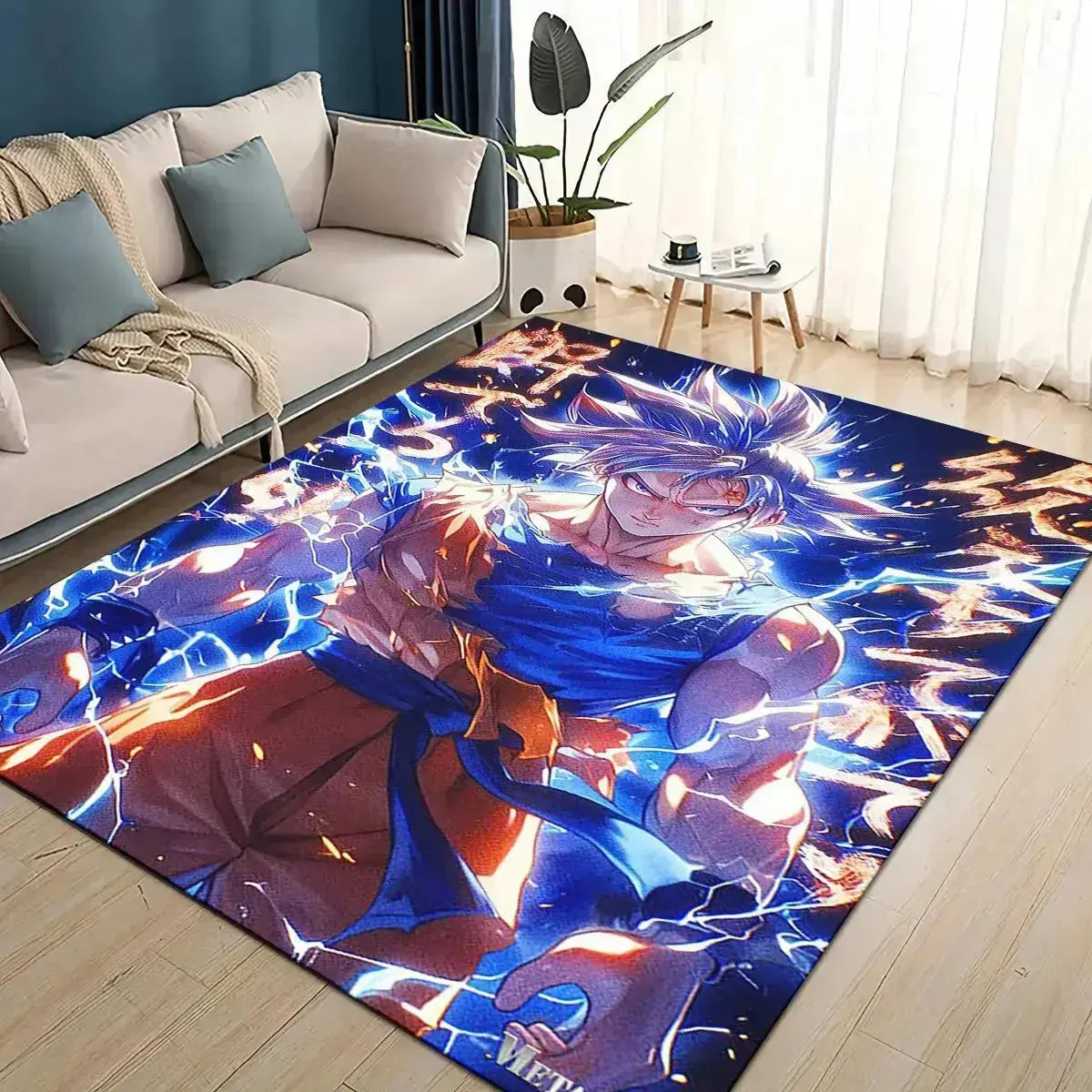 Dragon Ball Z anime super saiyan goku rug cartoon non-slip floor mat for bedroom living room and kids play area