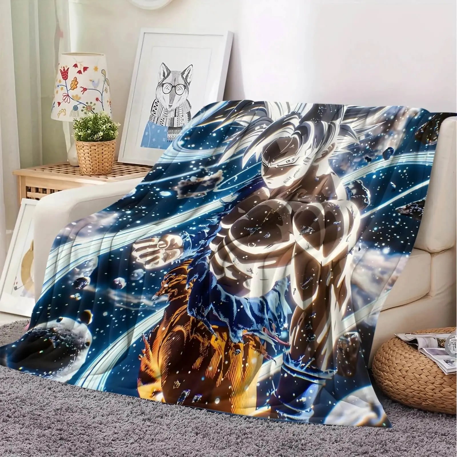 3D Dragon Ball Z Goku Throw Blanket