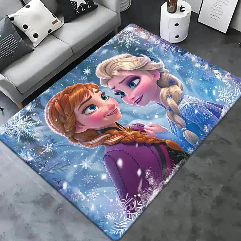 3D Frozen Elsa & Anna Cartoon Kids Rug Zirconic