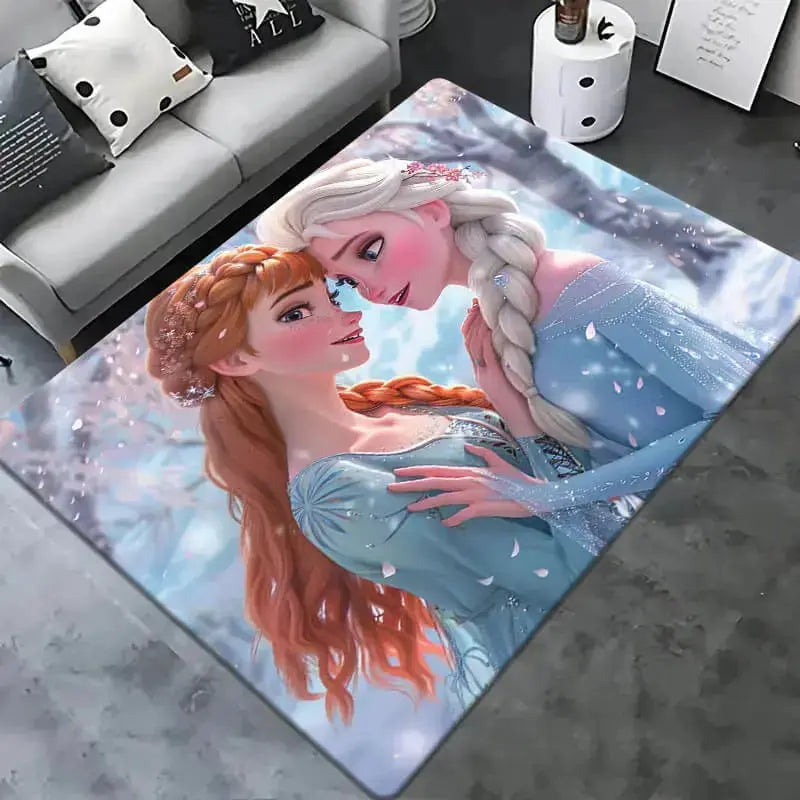 3D Frozen Elsa & Anna Cartoon Kids Rug Zirconic