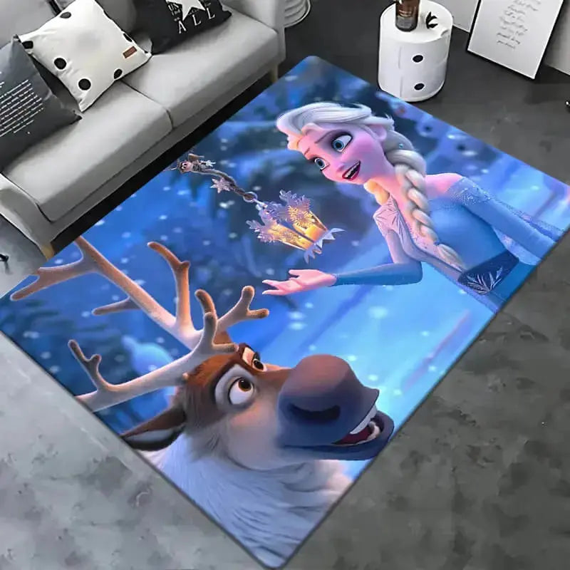3D Frozen Elsa & Sven Cartoon Kids Rug Zirconic
