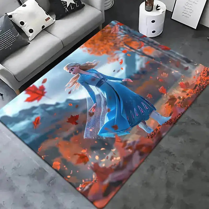 3D Frozen Elsa Cartoon Kids Rug Zirconic