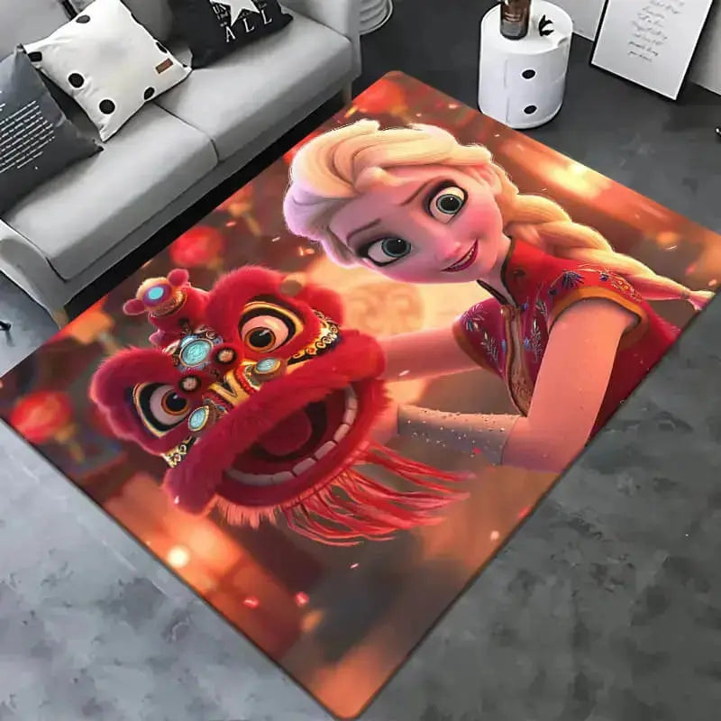 3D Frozen Elsa Cartoon Kids Rug Zirconic