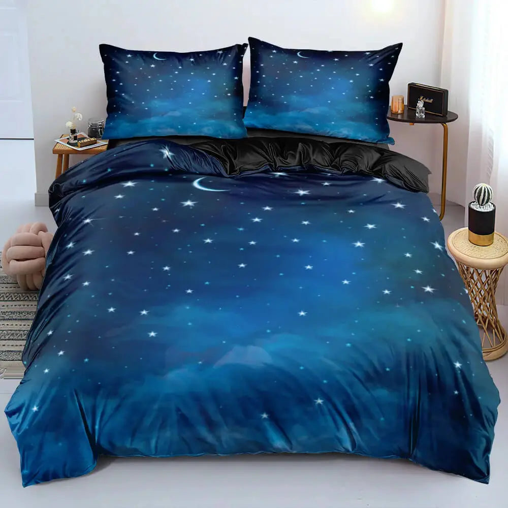 3D Galaxy Stars Quilt Cover