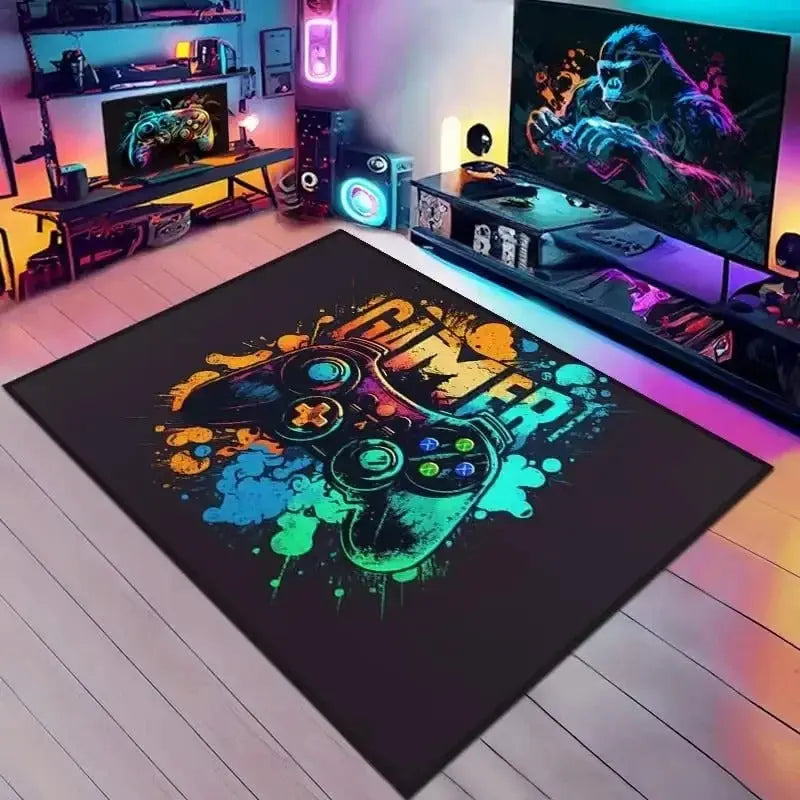 3D game controller rug boys room anti-slip gaming carpet large play mat