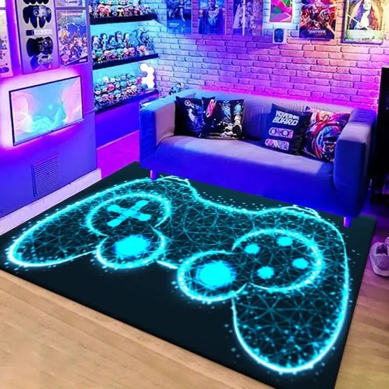 Game controller carpet in 3D style ideal for boys’ gaming room