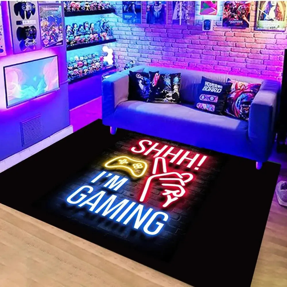 Boys gaming carpet with popular controller theme for room decor
