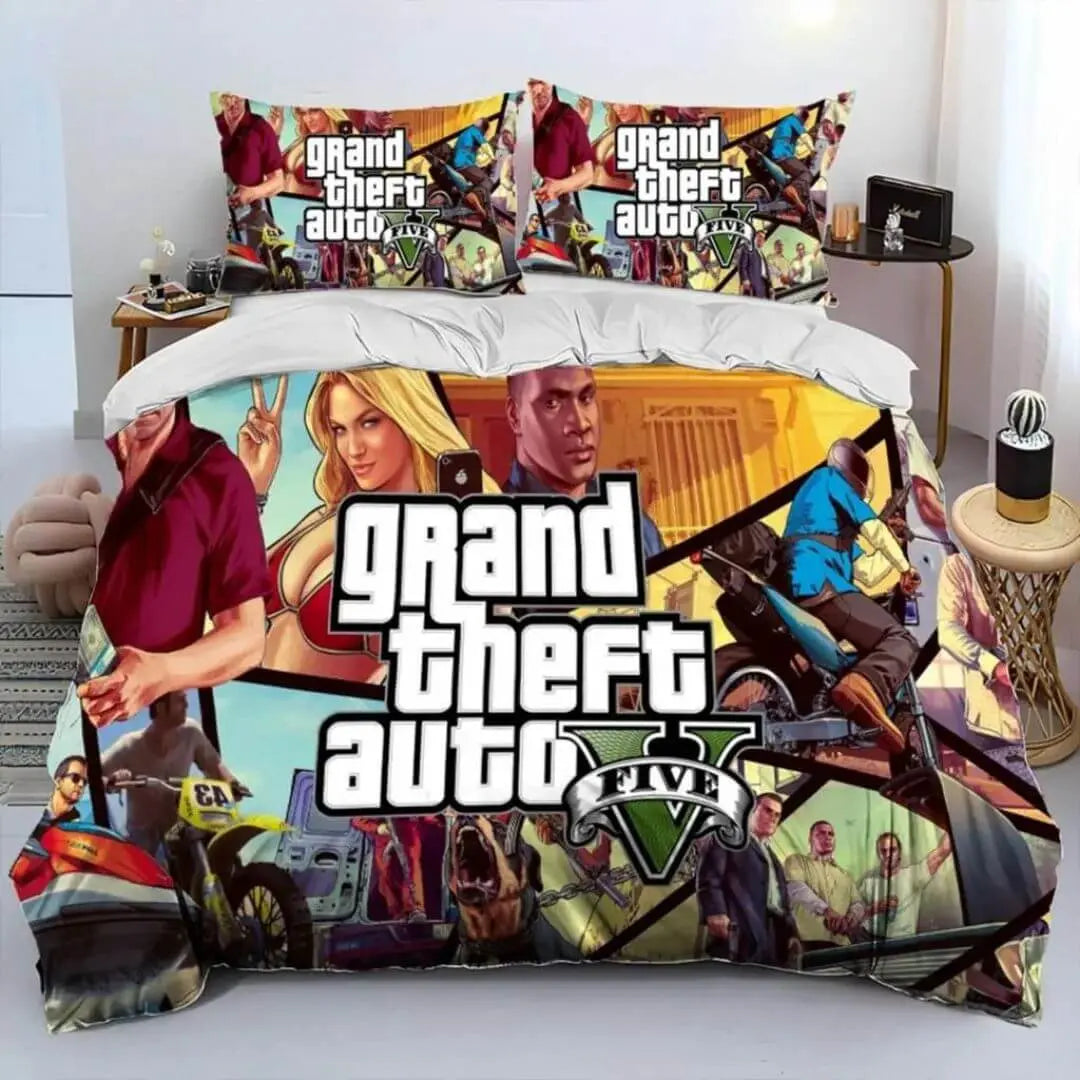 3D Grand Theft Auto Gaming Quilt Cover