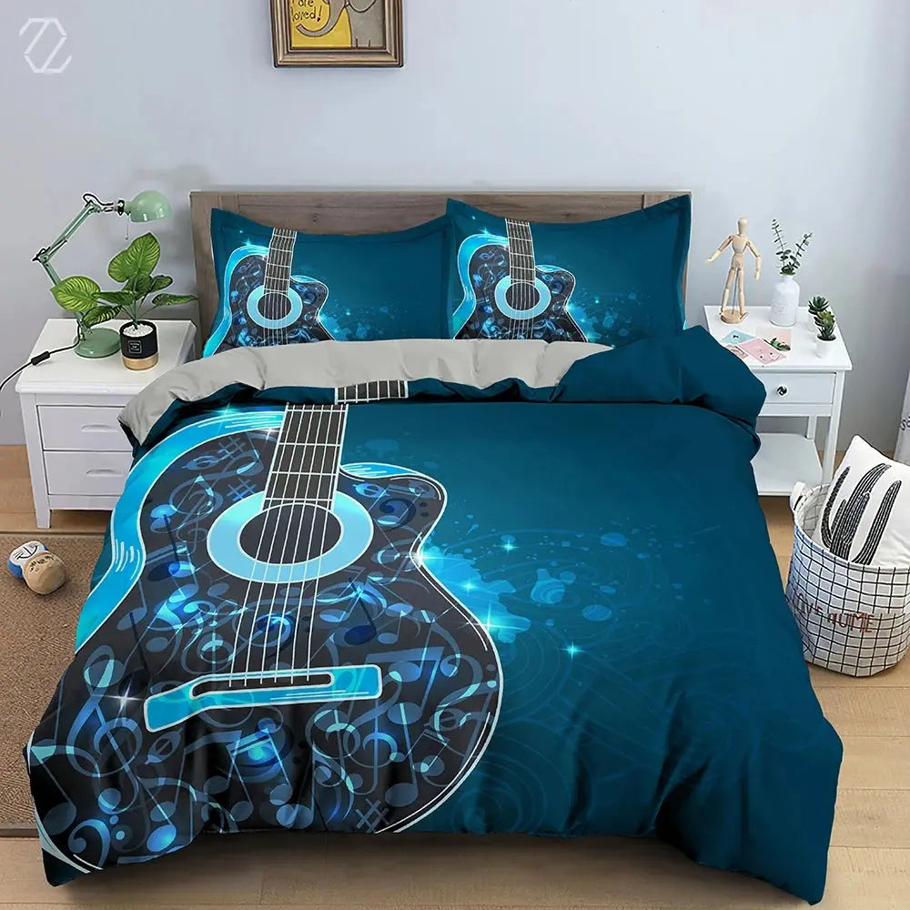 3D Guitar Duvet Cover My Store