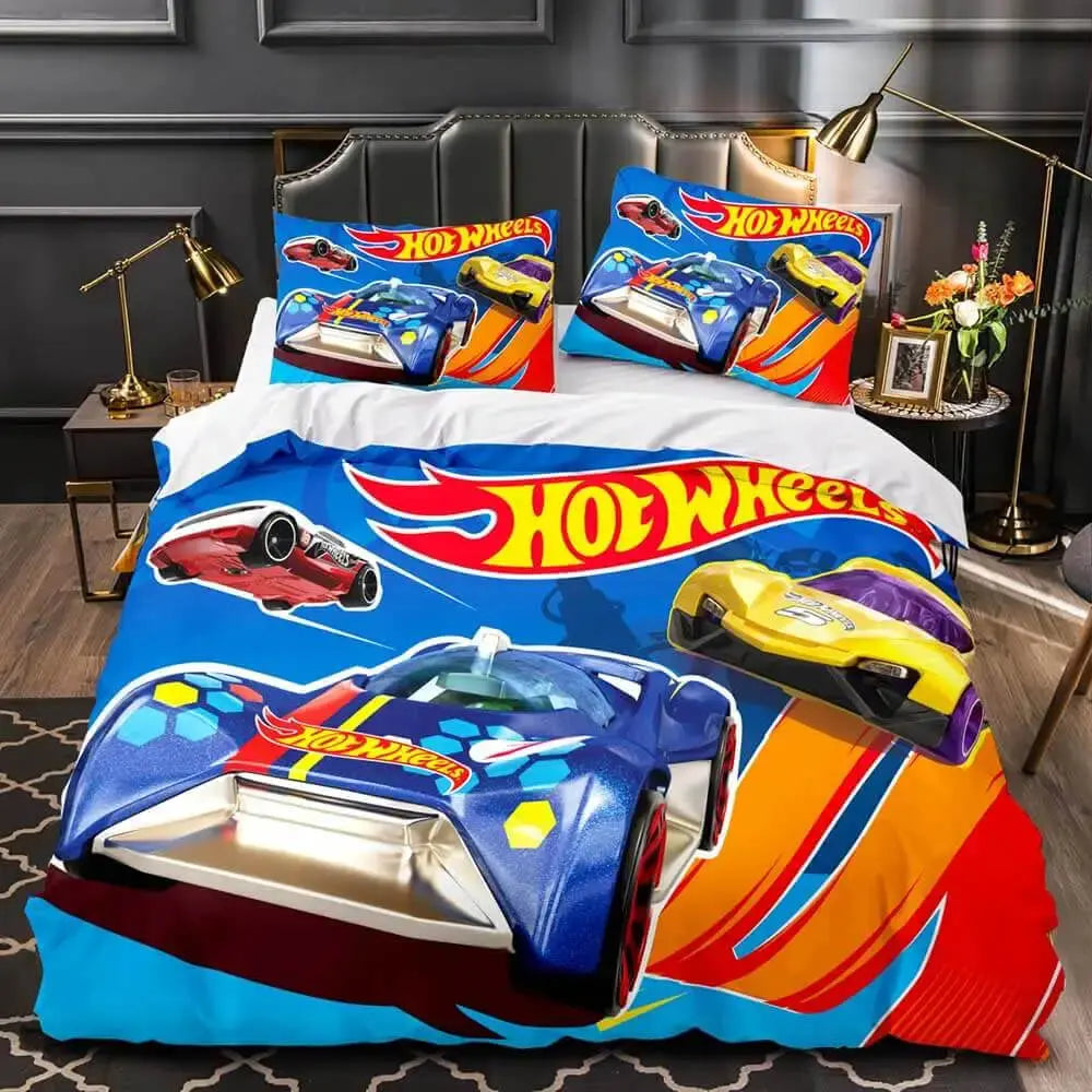 3D Hot Wheels Kids Quilt Cover Zirconic