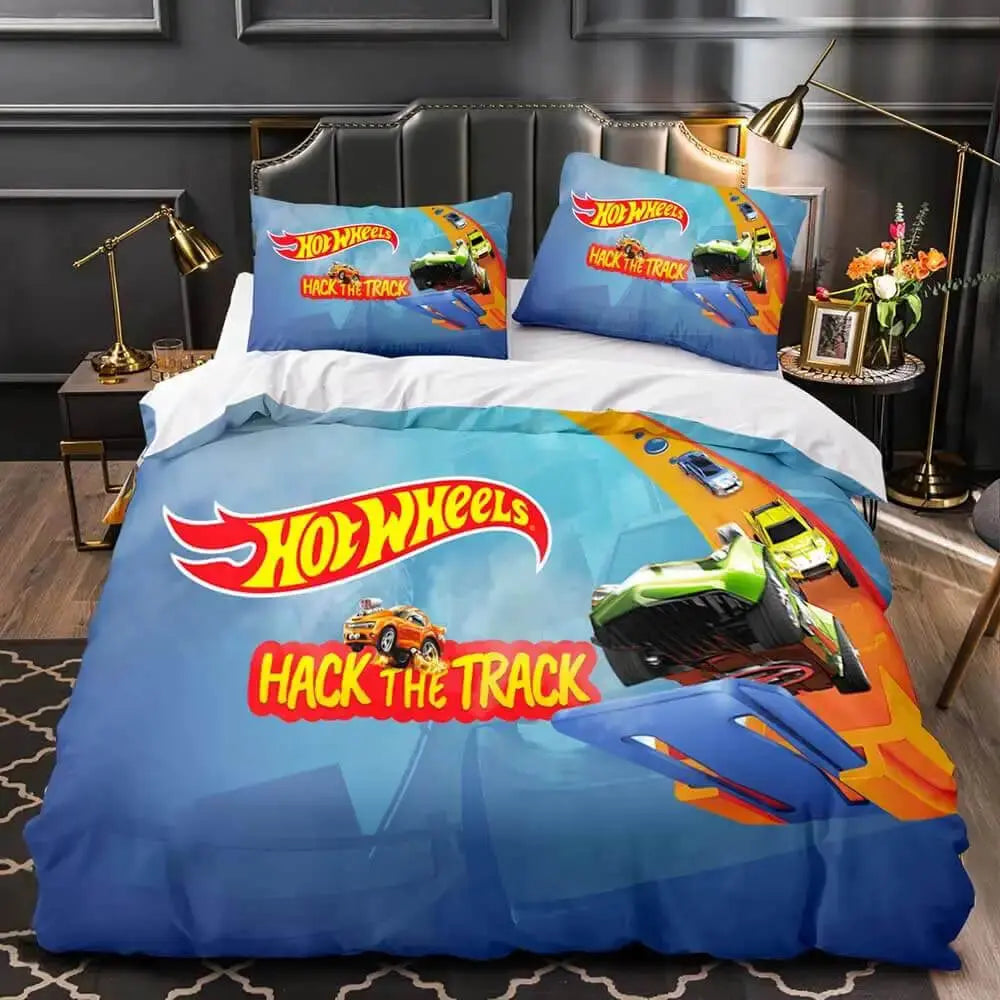 3D Hot Wheels Kids Duvet Cover Zirconic