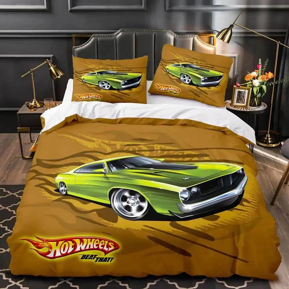 3D Hot Wheels Kids Quilt Cover Zirconic
