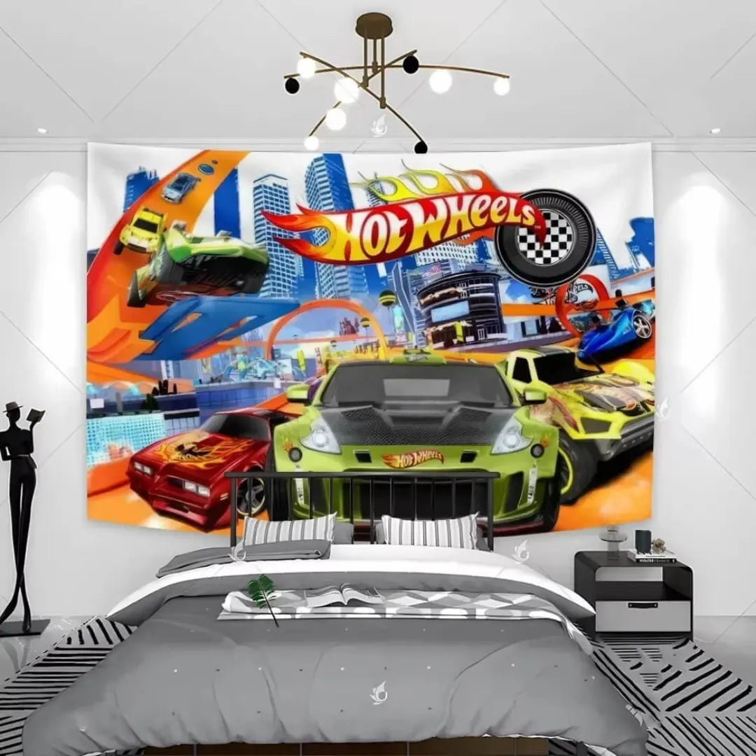 3D Hot Wheels Wall Hanging Tapestry