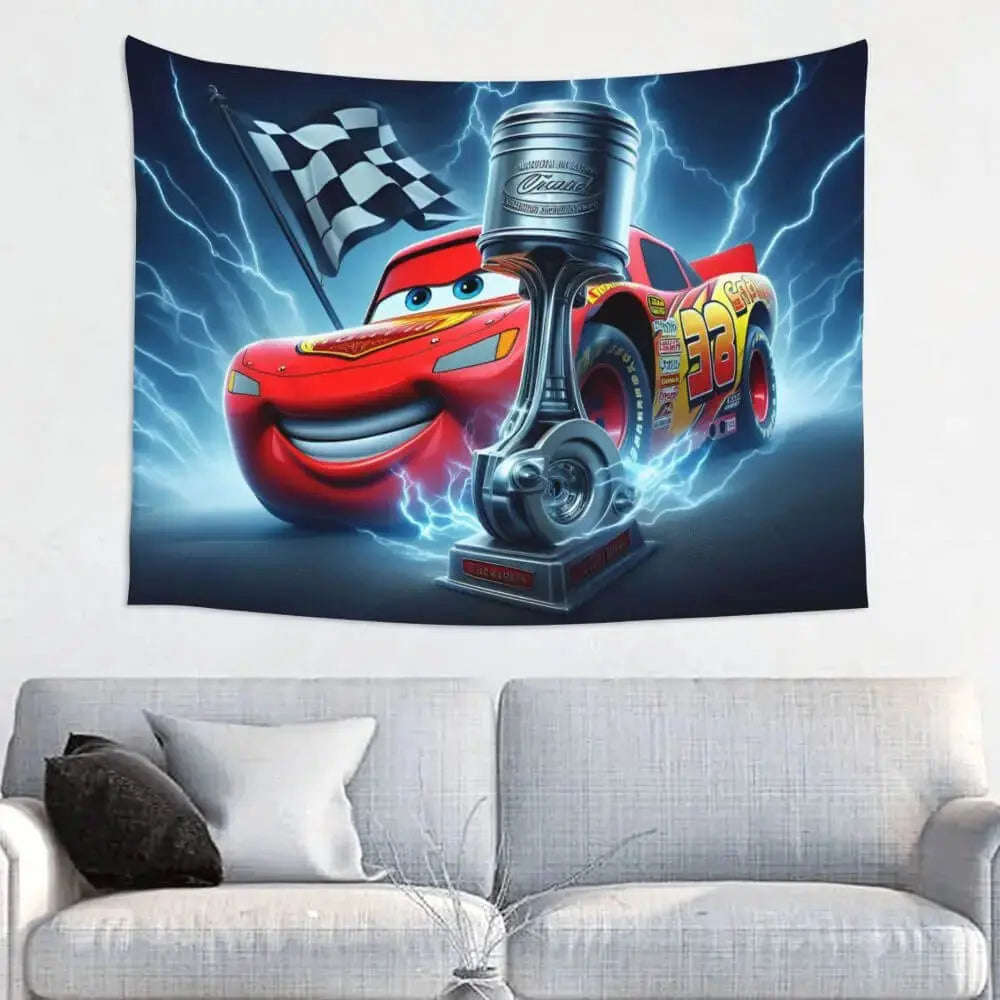 3D Lightning McQueen Wall Tapestry