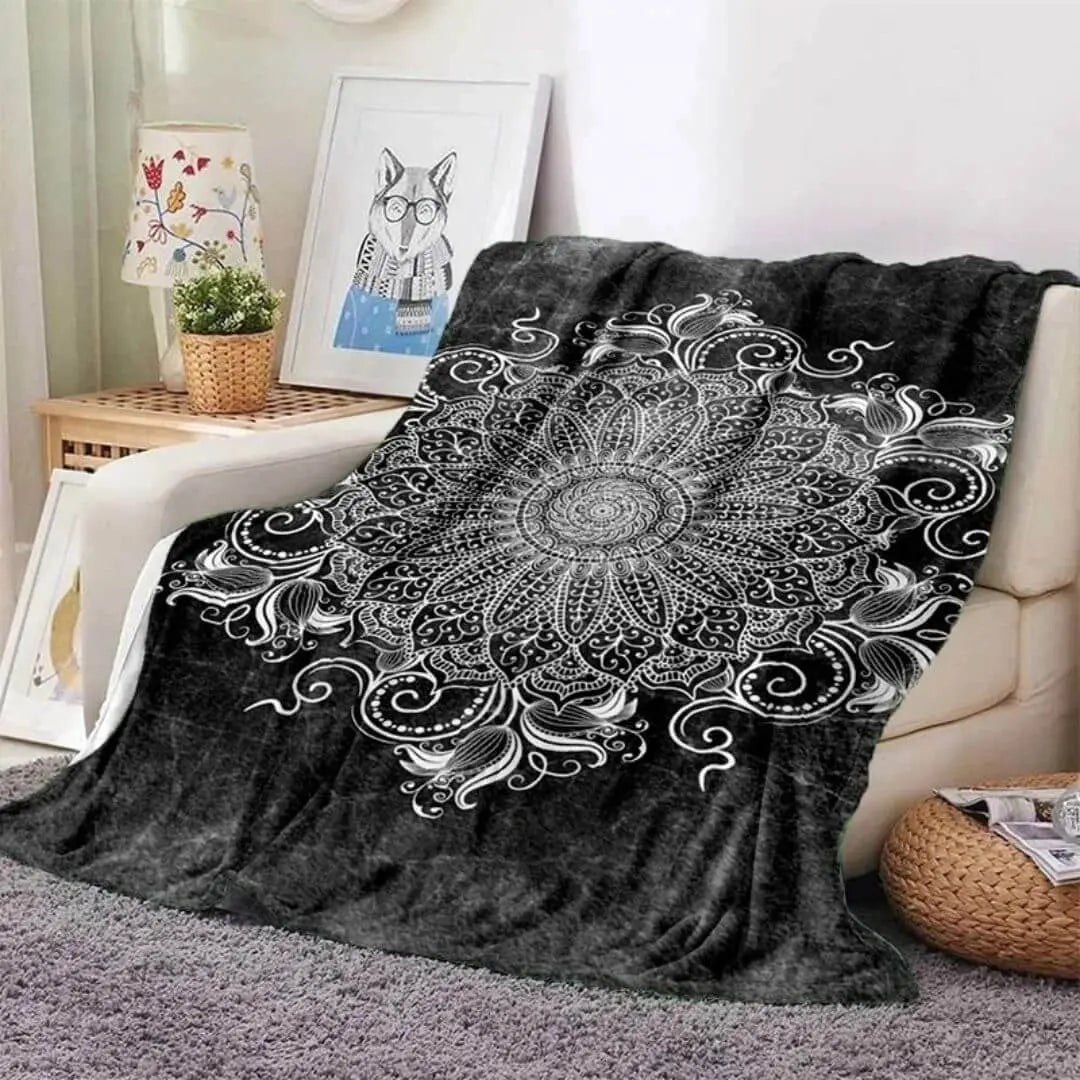 3D Mandala Flower  Throw Blanket