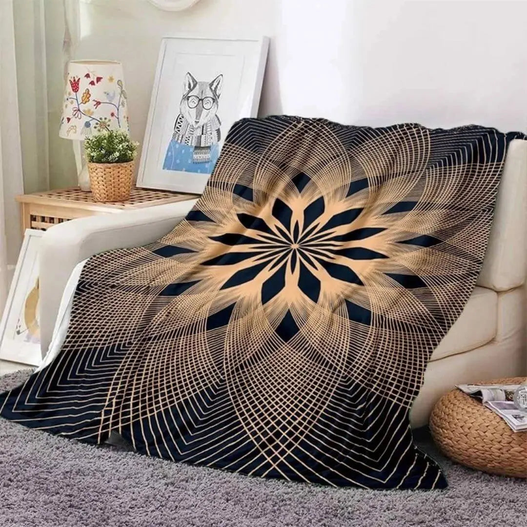 3D Mandala Flower  Throw Blanket