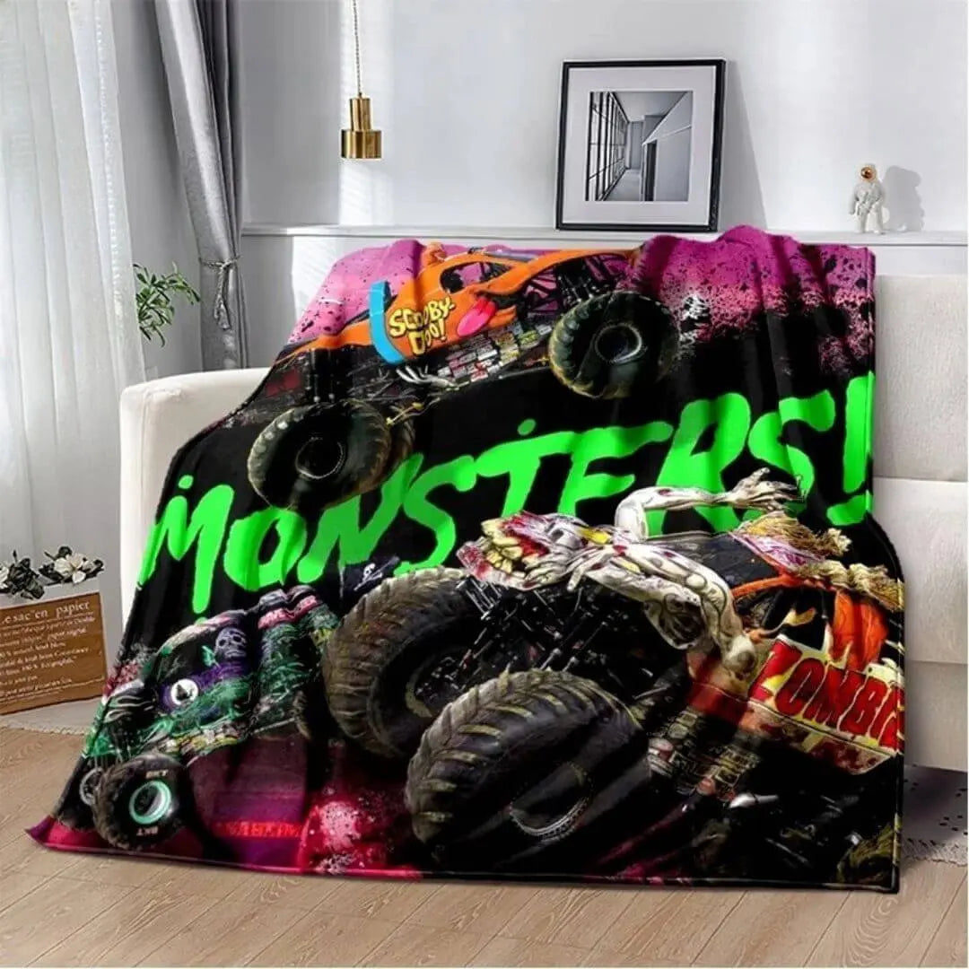 3D Monster Jam Truck Throw Blanket