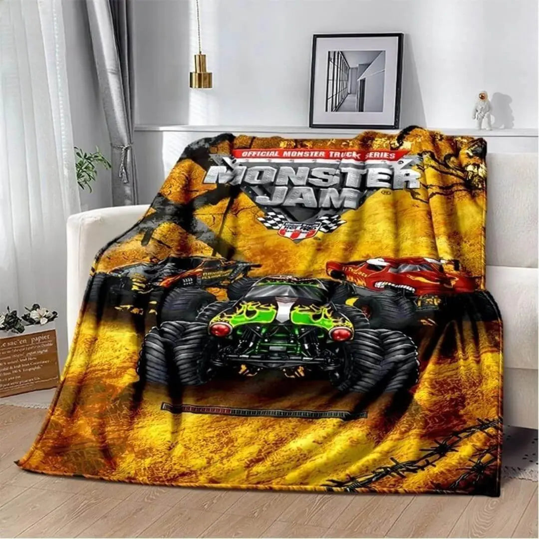 3D Monster Jam Truck Throw Blanket