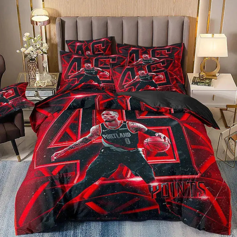 Zach LaVine Chicago Bulls NBA 204 bedding set featuring vibrant player graphics, soft breathable fabric, and stylish design perfect for basketball fans’ bedroom decor
