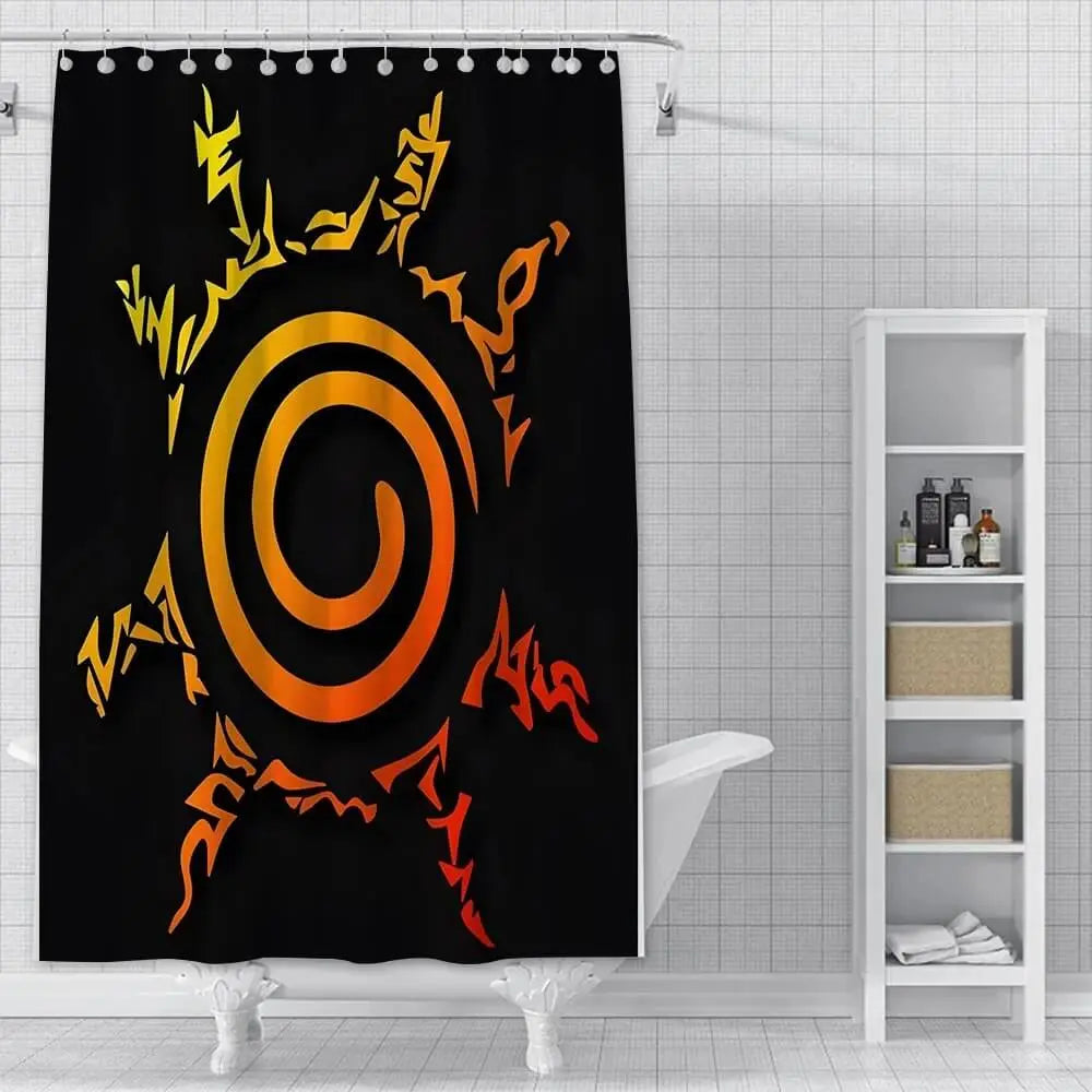 Bold Naruto-themed shower curtain for otaku fans