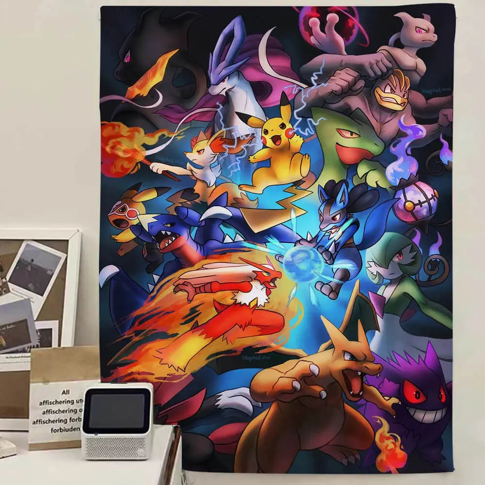 3D Pokemon Cartoon Tapestry Zirconic