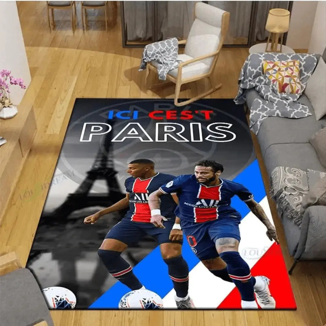 3D Soccer Legends Neymar Area Rug Zirconic