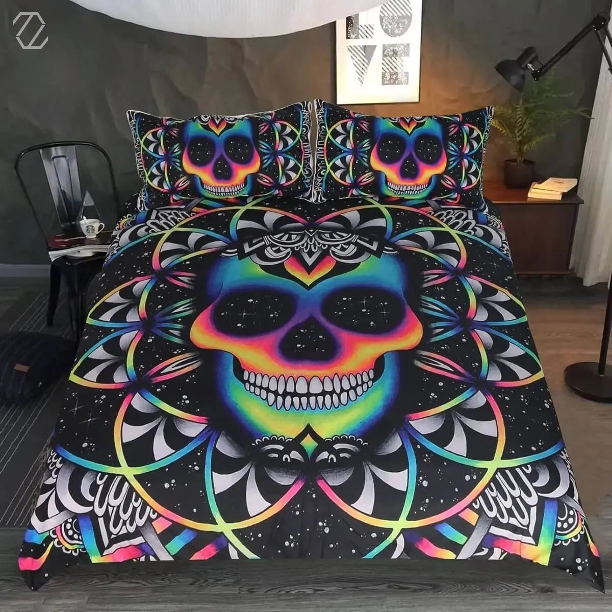 3D Sugar Skull Bedding Set Zirconic