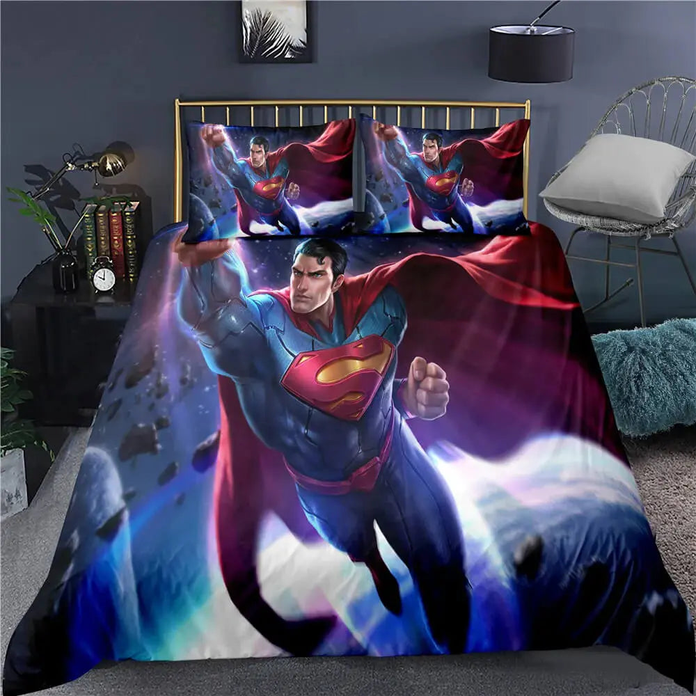 3D Superman Quilt Cover