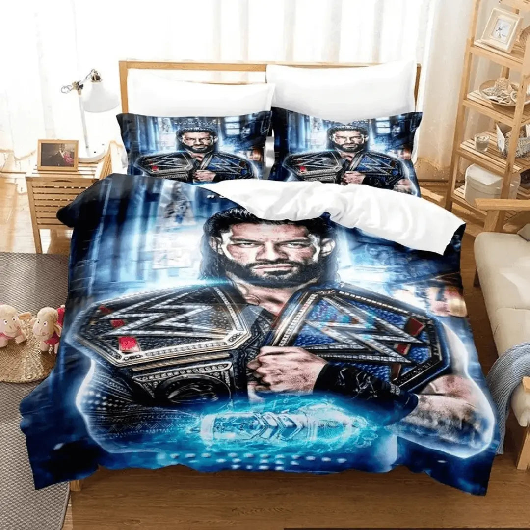 NICHIYOBI World Wrestling Entertainment WWE Dekbedovertrek beddengoedset - dekbedovertrek en kussensloop, microvezel, 3D digitale print driedelig beddengoed (1, Tweepersoons, 200 x 200 cm 80 x 80 cm NICHIYOBI World Wrestling Entertainment WWE Dekbedovertrek beddengoedset - dekbedovertrek en kussensloop, microvezel, 3D digitale print driedelig beddengoed (1, Tweepersoons, 200 x 200 cm 80 x 80 cm