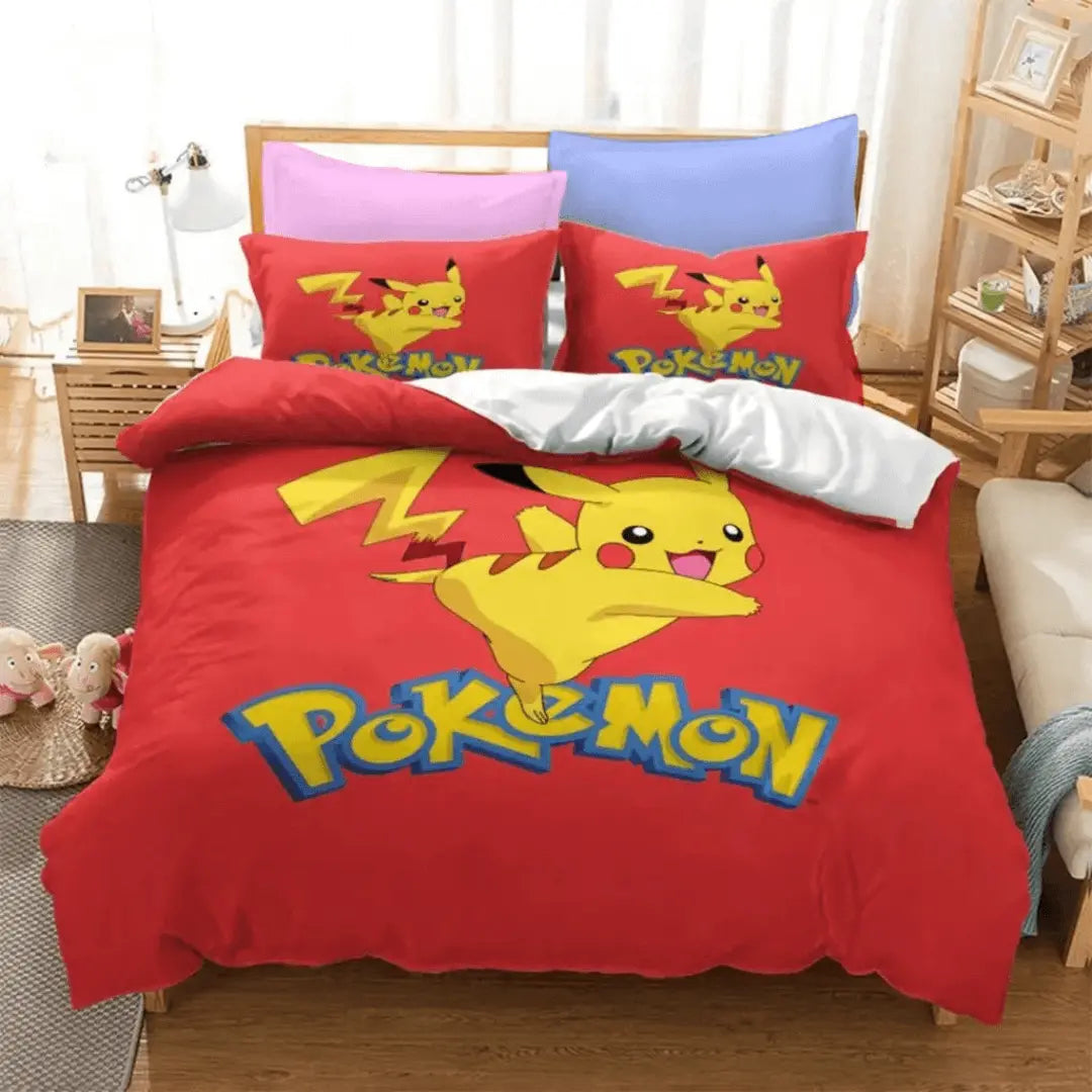 3D Anime Pokemon Pikachu Kids Quilt Cover