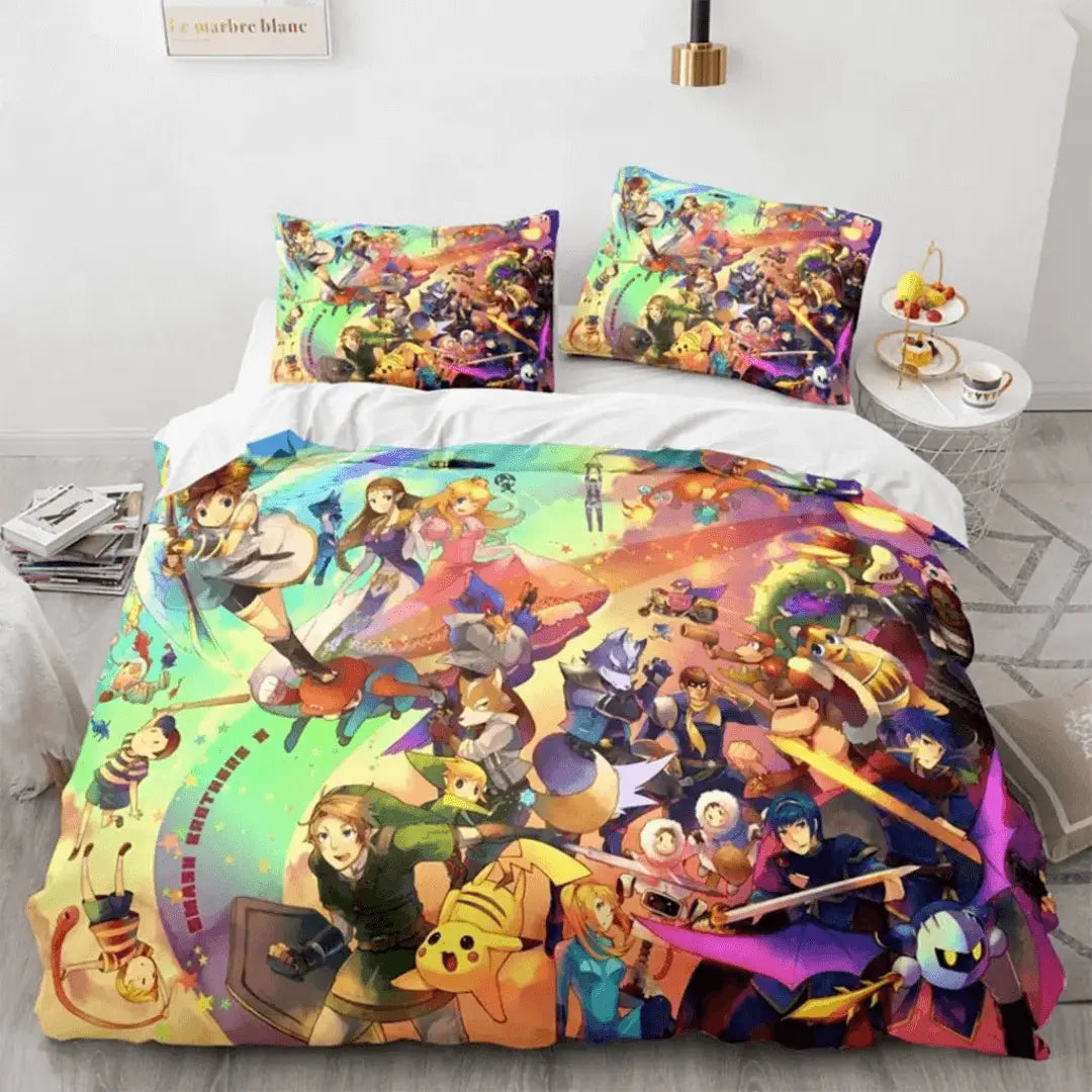 3D Anime Pokemon Pikachu Fox McCloud & Falco Lombardi Kids Quilt Cover