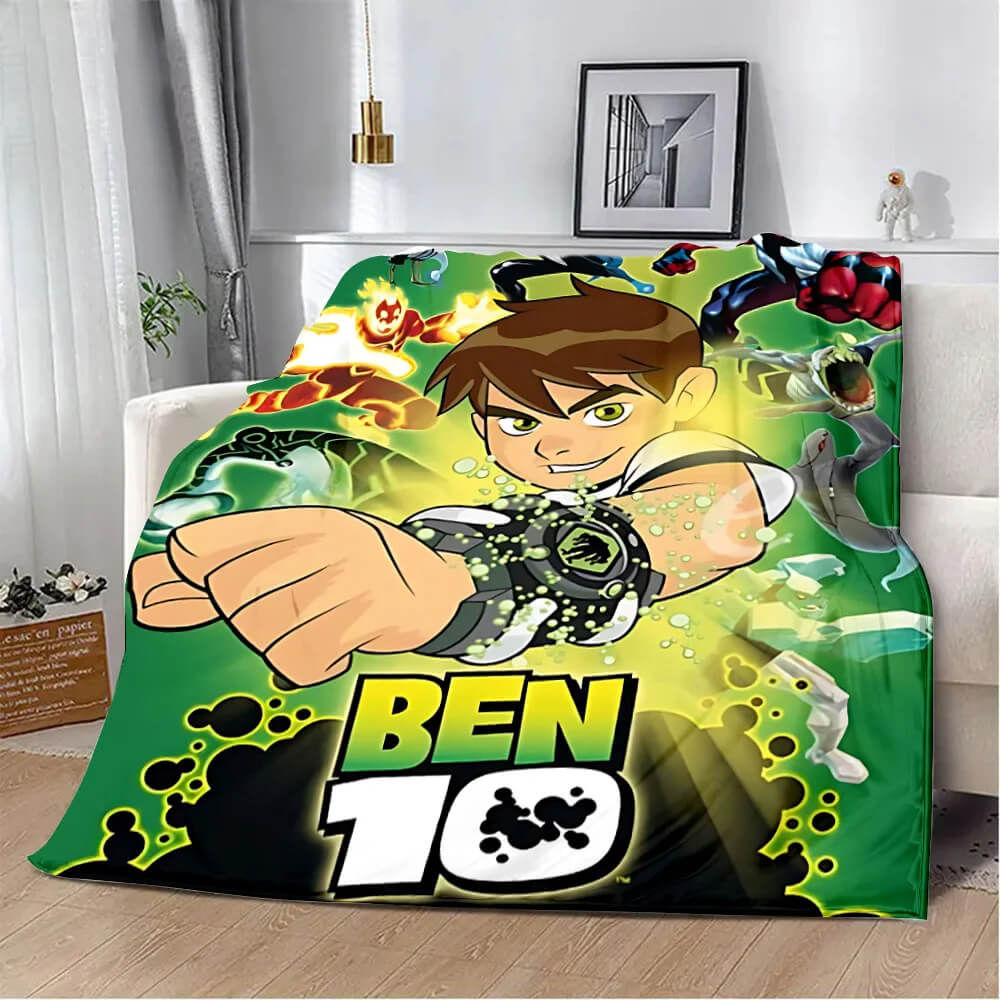 3D Ben 10 Cartoon Throw Blanket
