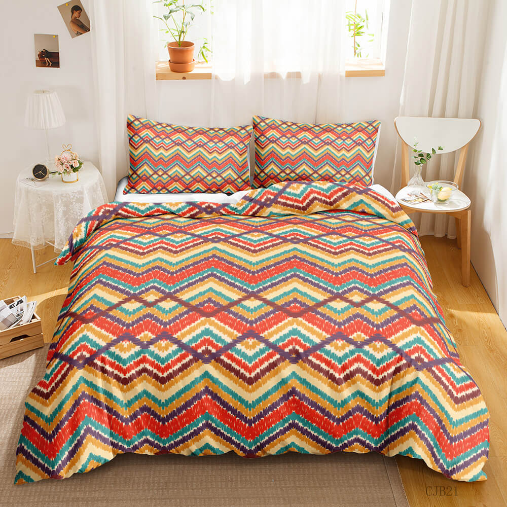 Bohemian quilt cover set for stylish bedroom decor