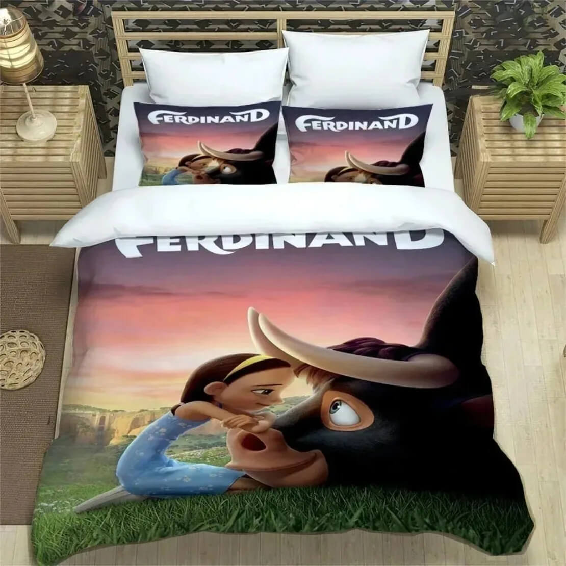 3D animated Ferdinand bedding set for cozy sleep